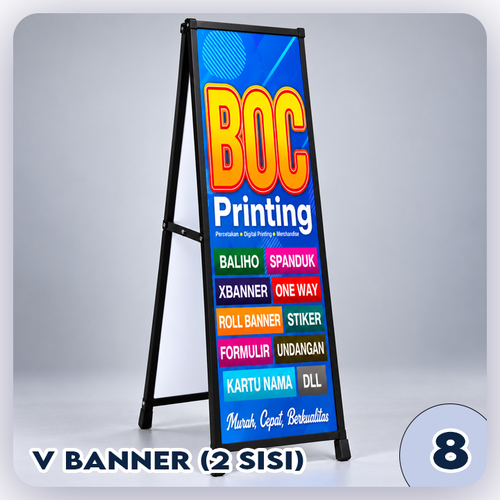 VBanner 2 SISI ukuran 50x130 cm + vinyl china