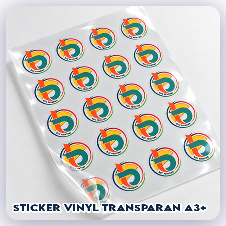 Sticker Vinyl Transparan A3+